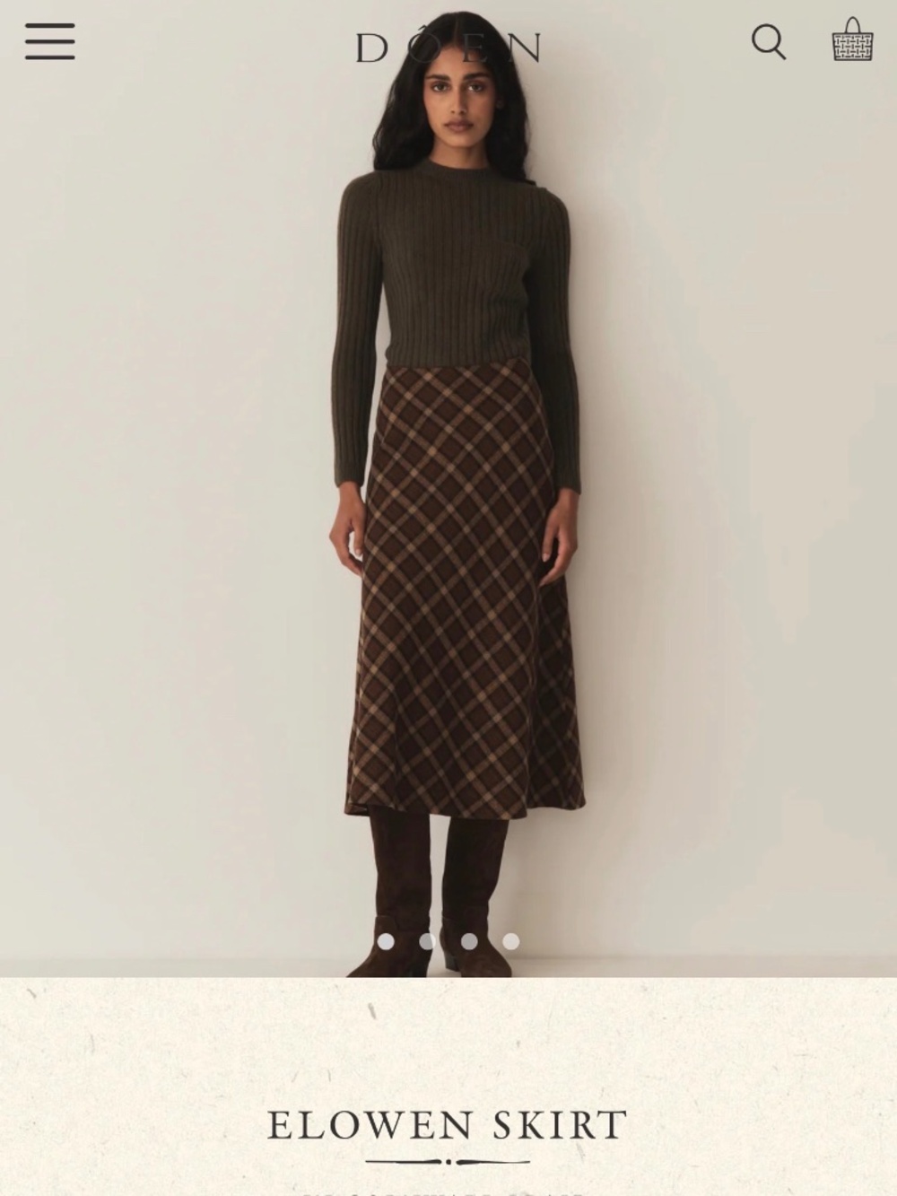 Doen Elowen Skirt Size S Cornwall Plaid